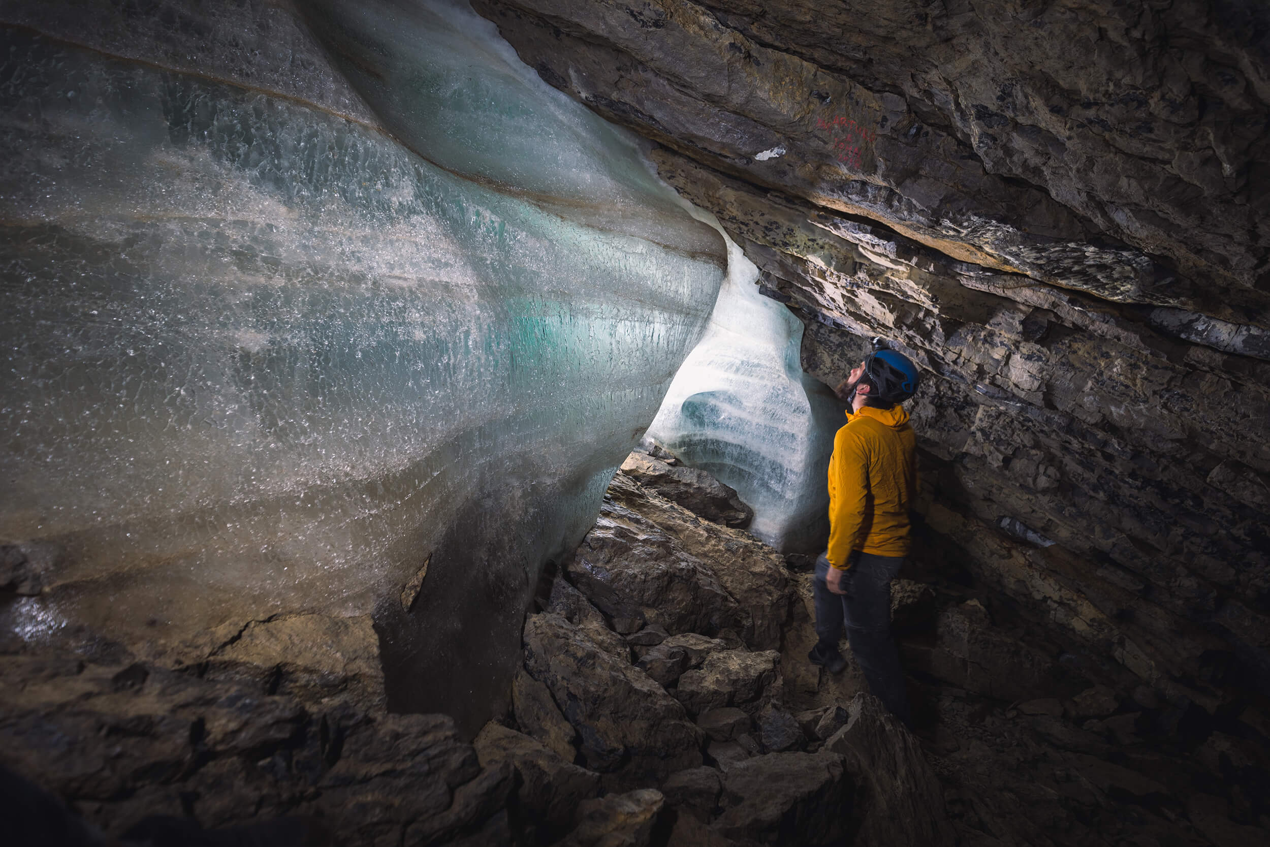 Canyon Creek Ice Cave in Kananaskis