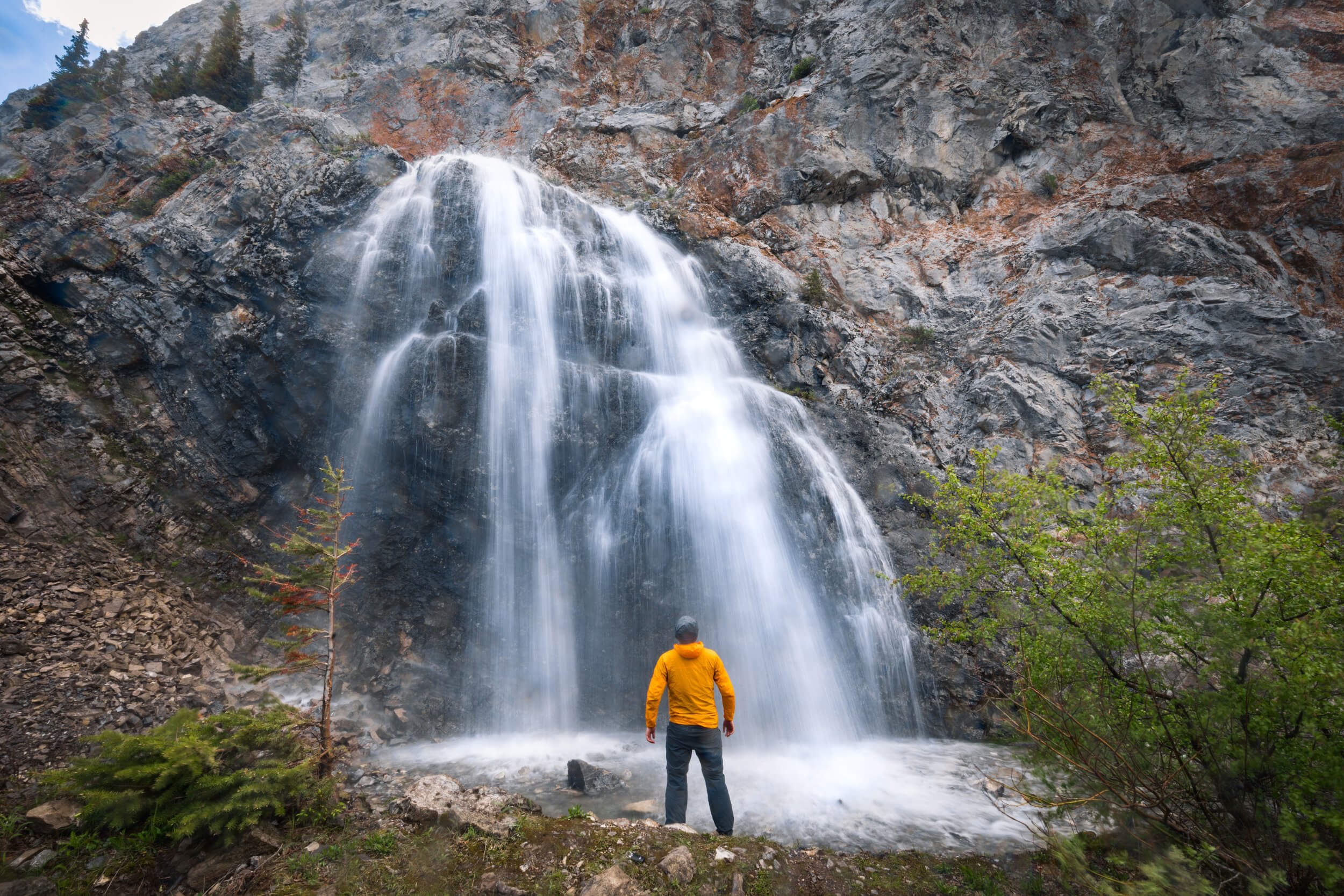Lower Sentry Cave Falls in the Crowsnest Pass