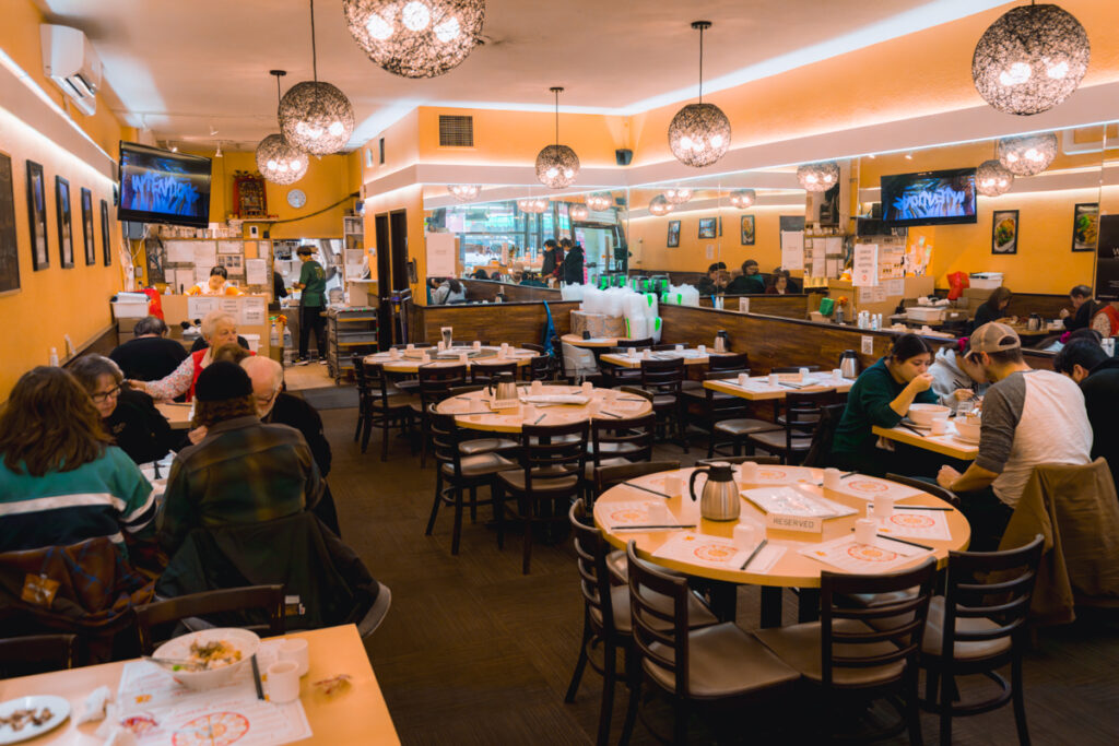 The interior of Wah Lai Yuen Restaurant  in Chinatown Victoria