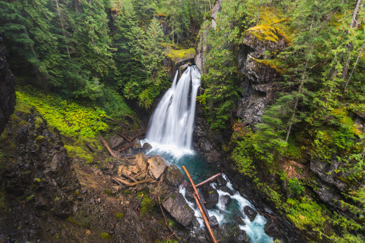 Lady Falls on Vancouver island, as seen from the viewing platform